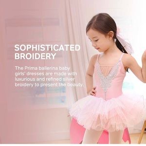 UABALLET Prima Ballerina Dress - Ballet Leotards for Girls, Ballet Tutu Dress